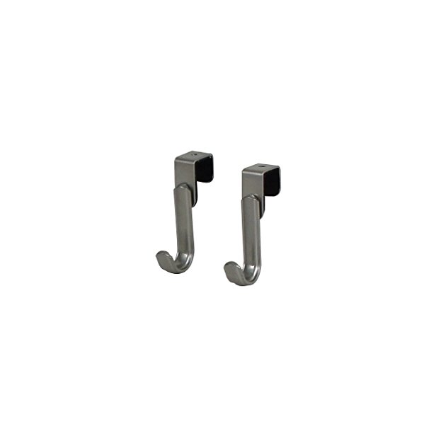 Spectrum Diversified Ashley Over the Cabinet Door Hook, Set of 2, Satin Nickel