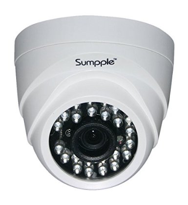 Sumpple WiredWireless Wi-Fi 720P Indoor Ip Video Dome Camera Network Security Camera Night Vision Motion Detection Video Record for Home Office Business Support iOS Android or PC White