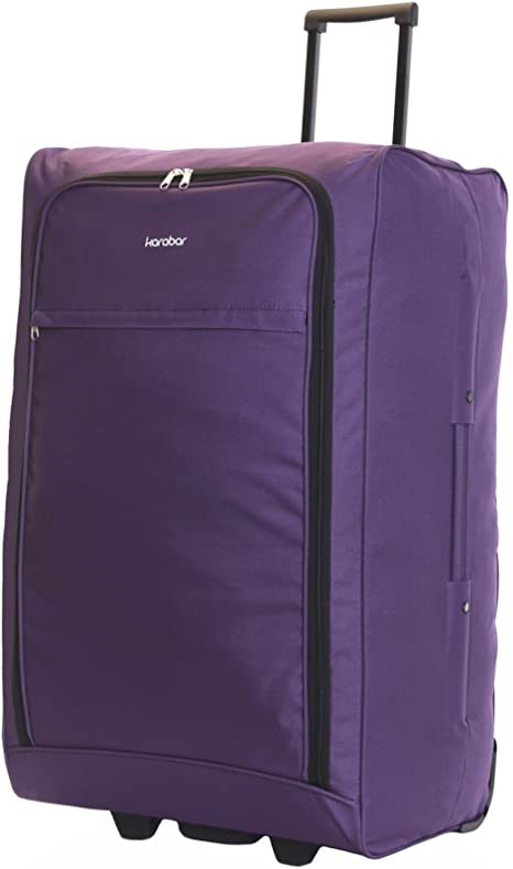 Karabar Extra Large Trolley Case Suitcase Luggage Bag XL 73 cm 2.5 kg 95 litres 2 Wheels, Alvik (Dark Purple)