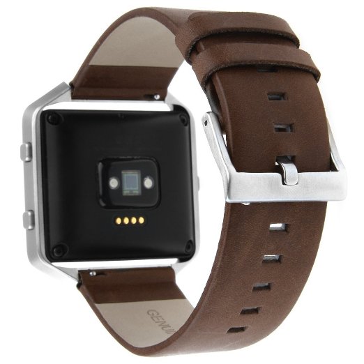 Henoda Leather Wristband for Fitbit Blaze Smart Watch,Blaze Band,Large,Small