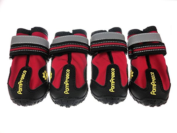 Xanday Dog Boots Waterproof Dog Shoes with Reflective Straps and Wear-resisting Soles 4Pcs