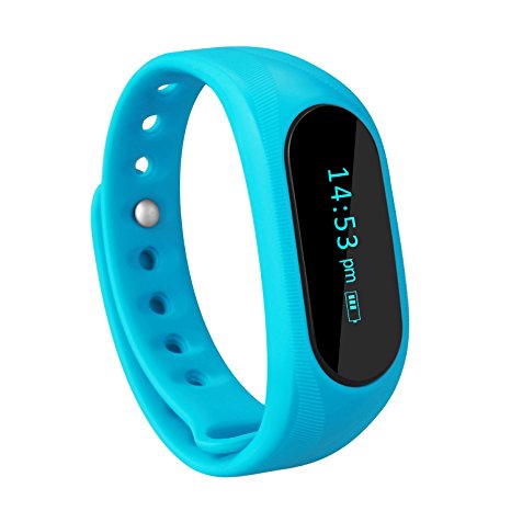 CUBOT Wireless Activity Wristband, Smart Fitness Tracker with a Pedometer, Step Counter, Distance Counter, Sleep Monitor, Blue