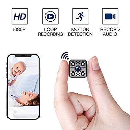 Hidden Camera 1080P,FREDI Spy Camera Small Camera Wifi Mini Camera Indoor Wireless Tiny Covert Cam Security Home Camera with Night Vision/Motion Detection for iPhone/Android Phone/iPad