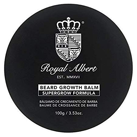 Royal Albert - Beard Growth Balm SuperGrow - 3.53oz/100g - Beard Balm - Fuller and Thicker Facial Hair - Aids on Facial Hair Growth - Growth Formula - Sulfate, Paraben & Alcohol Free - Thick Beard