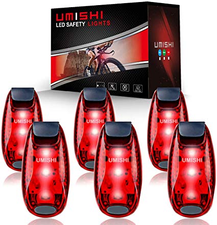 UMISHI 6 Pack LED Safety Light, Clip On Strobe Running Lights for Runners, Walking, Bicycle, Dog Collar, Stroller, Boat, Best Night High Visibility Accessories for Your Reflective Gear