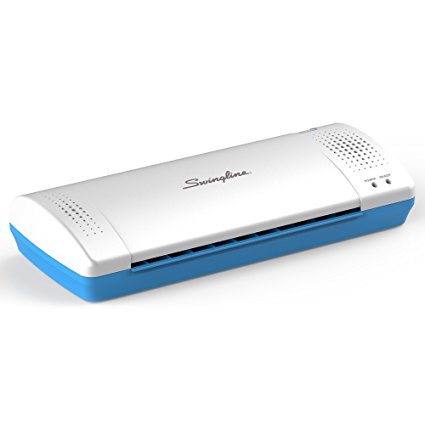 Swingline Thermal Inspire Plus Laminator, 9 Inch Max Width, Quick Warm-Up, Includes 5 Laminating Pouches, White/Blue (1701863ECR)