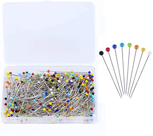 Grtard Sewing Pins 300pcs, 38mm Straight Pins Sewing with Colored Heads for Quilting, Fabric/ Dressmaker/ Decoration Multi-Purpose Ball Pins