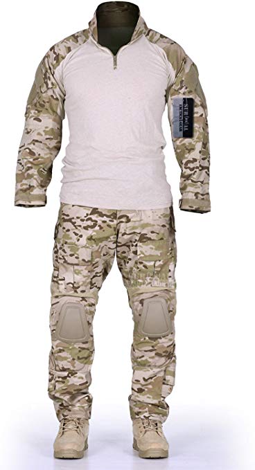 ZAPT Combat Gen3 Tactical Uniform Men Military Shirt and Pants with Knee Elbow Pads for Airsoft Paintball BDU Camouflage Apparel