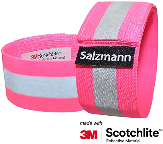 Salzmann 3M Reflective Elastic Arm/Leg Bands | Made with 3M Scotchlite | Set of 2