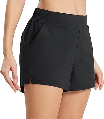 BALEAF Women's High Waist Running Shorts 2.5" Athletic Workout Quick Dry Lightweight Sport Gym Shorts with Pockets Summer