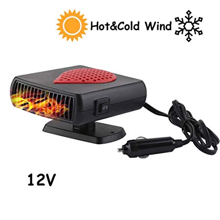 MASO 12V 2 in 1 Portable Car Heater,Rapid Heating Car Defroster,Hot & Cold Car Cooling Fan with Plug in Cigarette Lighter