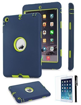 iPad 4 Case,iPad 2 Case,iPad 3 Case,Topsky Heavy Duty Shock-Absorption Three Layer Armor Defender Protective Case for iPad 2/iPad 3/iPad 4 with Stylus,(CS Blue Green)