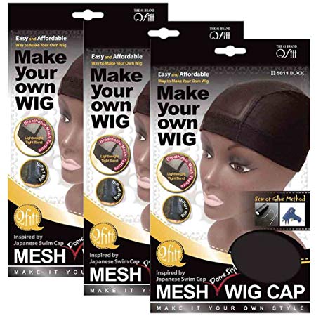 (3 Pack) Qfitt Mesh Dome Style Wig Cap #5011