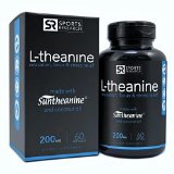 Suntheanine L-Theanine 200mg Double-Strength in Cold-Pressed Organic Coconut Oil Non-GMO and Gluten Free - 60 Liquid Softgel Made in USA