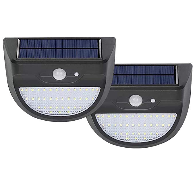Solar Lights Outdoor, xtf2015 Bright 37 LED Solar Motion Sensor Lights Waterproof Security Solar Wall Lights with 2800mAh Larger Battery for Patio Porch Deck Yard Garden Garage Fence Driveway, 2 Pack