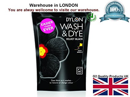 Dylon Wash & Dye Black Machine Dye Fabric Large 350G