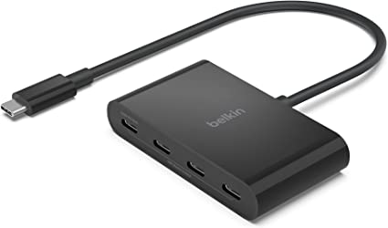Belkin CONNECT USB-C™ to 4-Port USB-C Hub, Multiport Adapter Dongle with 4 USB-C 3.2 Gen2 Ports & 100W PD with Max 10Gbps High Speed Data Transfer for MacBook, iPad, Chromebook, PC, and More