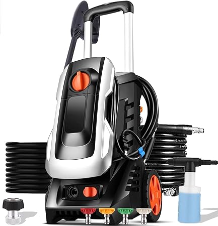 mrliance 3000 Electric Pressure Washer 1600W 3.9GPM High Pressure Power Washer Car Washer with 4 Adjustable Nozzles, Soap Bottle