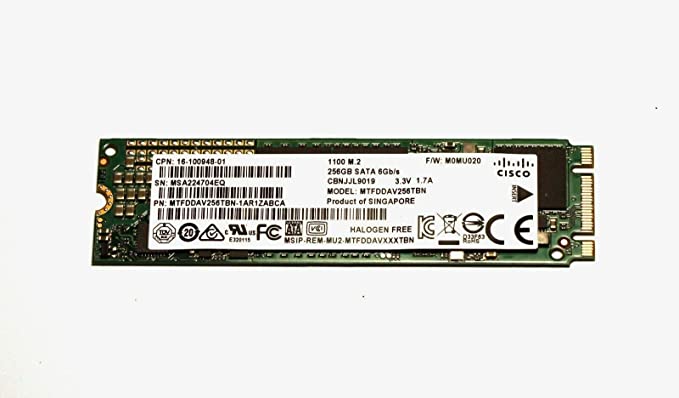 Micron 256GB M.2 2280 NGFF SSD (Solid State Drive) 3D NARD TLC SATA III (MTFDDAV256TBN)