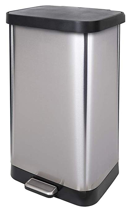 GLAD GLD-74507 Extra Capacity Stainless Steel Step Trash Can with Clorox Odor Protection of The Lid | Fits Kitchen Pro 20 Gallon Waste Bags