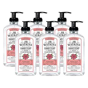 J.R. Watkins Gel Hand Soap, Scented Liquid Hand Wash for Bathroom or Kitchen, USA Made and Cruelty Free, 11 fl oz, Desert Rose, 6 Pack