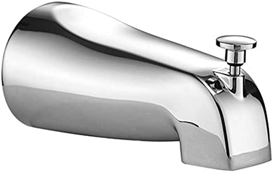 Weirun Bathroom Bathtub Water Outlet Bath Slip-On Diverter Tub Spout 4 Inches 1/2" Copper Pipe , Chrome