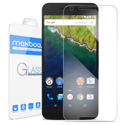 Nexus 6P Screen Protector Maxboost Tempered Glass Premium Durable Glass Screen Protector For Google Nexus 6P - 03mm Screen Protection Case Fit 99 Touch Accurate Lifetime Warranty