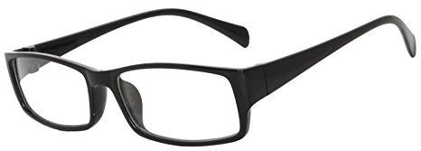 Classic Retro Style Narrow Rectangular Frame Clear Lens Eyeglasses 3 Colors