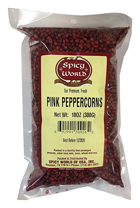 Pink Peppercorns 10 oz - Premium Whole Pepper - NON GMO & Steam Sterilized - by Spicy World