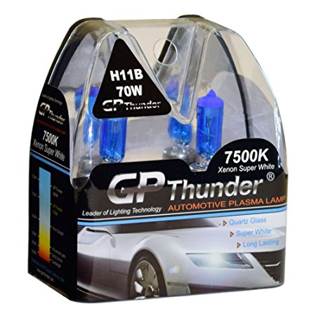 GP Thunder GP75-H11B Super White H11B 12V 70W Halogen Xenon Bulb with Quartz Glass (High Wattage 7500K 2 Bulbs)