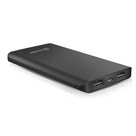 Coolreall Ultra Portable 6000mAh Mini Power Bank External Charger Battery Power Pack with PowerIQ Technology for iPhone iPad Samsung Nexus HTC Huwei and More (Black)