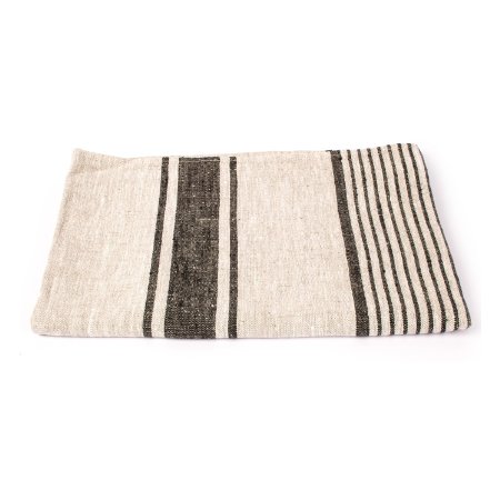 LinenMe Linen Provence Bath Towel 26 by 51-Inch Black