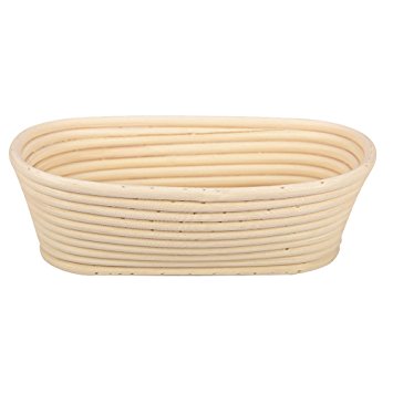 Haneye 10" Oval Banneton Proofing Basket Set by, Banneton Bread Dough Proofing Rising Rattan Basket with Brotform Cloth Liner for Professional Home Bakers