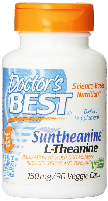 Doctors Best Suntheanine L-Theanine 150mg Vegetable Capsules 90-Count