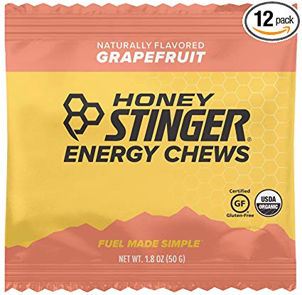 Honey Stinger Organic Energy Chews, Grapefruit, Sports Nutrition, 1.8 Ounce (Pack of 12)