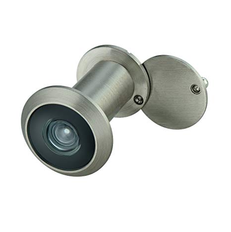 TOGU TG3016YG-SN Brass UL Listed 220-degree Door Viewer with Heavy Duty Privacy Cover for 1-3/8" to 2-1/6" Doors, Satin Nickel Finish