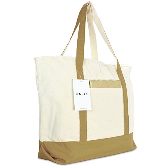 22" Heavy Duty Cotton Canvas Tote Bag (Zippered)