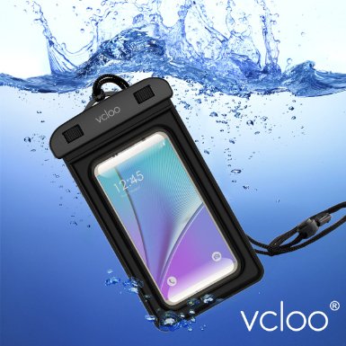 Waterproof Pouch, Vcloo® 65ft Universal Waterproof Bag,Float Function Perfect Dry Bag Protection for Cell Phone From 4.7-5.8 Inches, iPhone 5/6S/6 Plus, Galaxy S5/S6/S7/Note 5/S6 Edge Plus (Black)