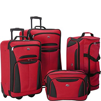 American Tourister Fieldbrook II 4 Pc Nested Luggage Set (Red/Black)