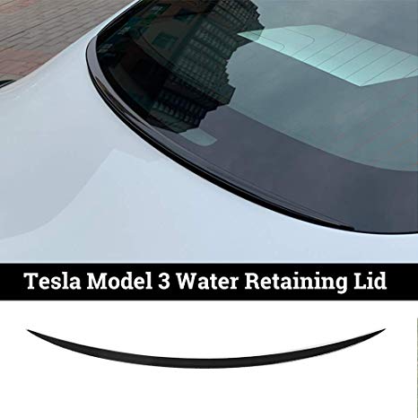WJM Tesla Model 3 Rear Window Spoiler Model 3 Water Retaining Lip Wing (Black)