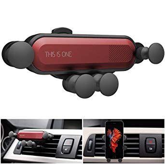 Cell Phone Holder for Car, Bigphilo Mini Series Air Vent Car Phone Mount, Auto-Clamping Car Mount Compatible Phone Xs Max XR X 7 8 Plus Samsung Galaxy S10 S10  S10e S9 S9  and More - Red
