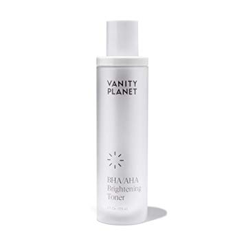Vanity Planet’s Face Toner (4 Fl Oz/ 120ml) BHA/AHA Brightening Toner that Brightens, Hydrates and Rejuvenates Skin with Lactic Acid and Fruit Extracts, Vegan, Cruelty-free