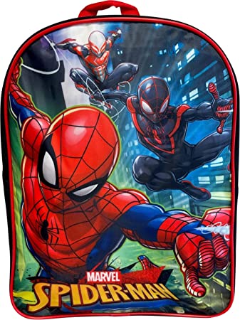 Spiderman 15" School Bag Backpack (Black-Red)