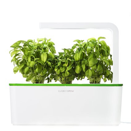Click and Grow Indoor Smart Herb Garden with 3 Basil Cartridges and Kiwi-Green lid