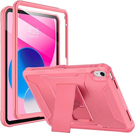 Soke Case for iPad 10th Generation 10.9-inch 2022, with Built-in Screen Protector and Kickstand, Rugged Full Body Protective Cover for New Apple iPad 10.9 Inch - Watermelon