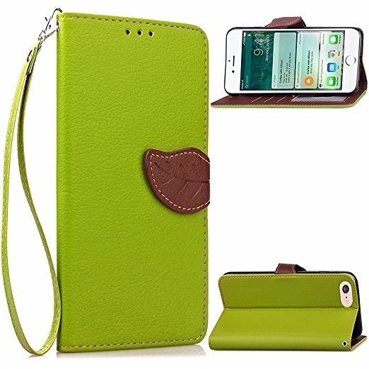 iPhone 7 Plus Case Leather,iPhone 7 Plus Case,iPhone 7 Plus Wallet Case,Lincde Linycase PU Leather Wallet leaf Style Flip Book Cover with Credit Card Holder for iPhone 7 Plus 5.5"inch