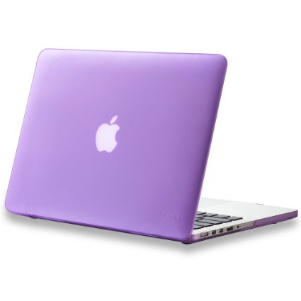 Kuzy - Retina 13-Inch Light PURPLE Rubberized Hard Case for MacBook Pro 13.3" with Retina Display A1502 / A1425 (NEWEST VERSION) Shell Cover - Light PURPLE