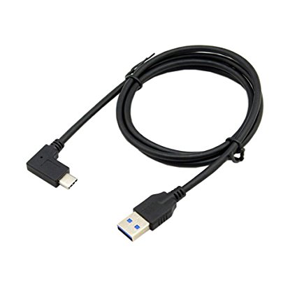 Soondar® 3.3ft Right Angle USB 3.1 Type C (USB-C) Male to USB 3.0 Type A Male Connector 10Gbps Sync & Charging Cable for Apple New Macbook 12 Inch, Nokia N1, Tablet, Mobile Phone and Other Type-C Supported Devices (3.3ft/1m,1Pack) - Black