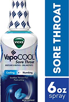 Vicks VapoCOOL Sore Throat Spray, Relieves Painful Sore Throat, Fast-Acting, 6 Ounce