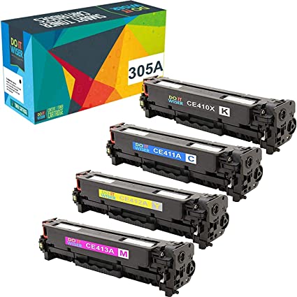 Do it Wiser Compatible Toner Cartridge Replacement for HP 305A 305X CE410X CE411A CE412A CE413A HP Laserjet Pro 400 Color MFP M451nw,M451dn, M451dw, MFP M475dn, Pro 300 Color MFP M375nw - 4 Pack